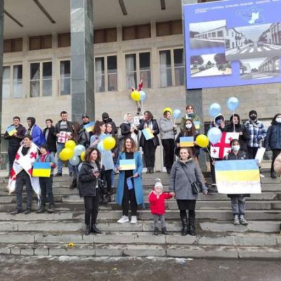 ახალქალაქში უკრაინის მხარდამჭერი აქცია გაიმართა