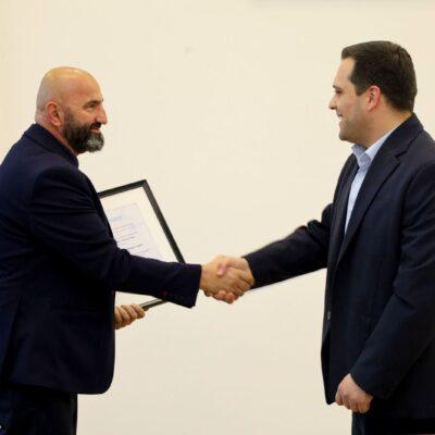 Ախալցխայի մունիցիպալիտետի նորընտիր քաղաքապետ Վարլամ Ծիկլաուրին հանդիպել է Ախալցխայի մարզական միության տնօրեն Զիգմունդ Զիլբերշտեյնի հետ Ախալցխայի մունիցիպալիտետի նորընտիր քաղաքապետ Վարլամ Ծիկլաուրին հանդիպել է Ախալցխայի մարզական միության տնօրեն Զիգմունդ Զիլբերշտեյնի հետ