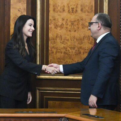 ՀՀ փոխվարչապետ Տիգրան Խաչատրյանն այսօր հյուրընկալել է Վրաստանի էկոնոմիկայի և կայուն զարգացման նախարար Մարիամ Քվրիվիշվիլիի գլխավորած պատվիրակությանը